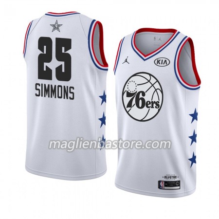 Maglia Philadelphia 76ers Ben Simmons 25 2019 All-Star Jordan Brand Bianco Swingman - Uomo
